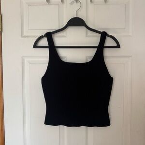 Babaton Black Ribbed Sculpt Knit Top